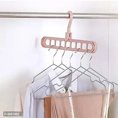 Multi Functional Plastic Adjutable And Folding Clothes Hanger -Pack Of 10-thumb5