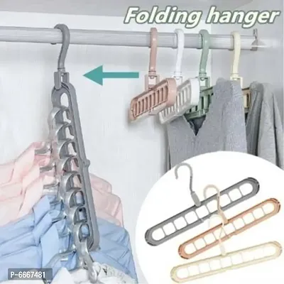 Multi Functional Plastic Adjutable And Folding Clothes Hanger -Pack Of 8-thumb5