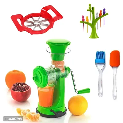 Manual Juicer Machine With Steel Handle / Non-Stick Spatula And Oil Brush / Bird Fruit Fork / Apple Cutter-thumb0