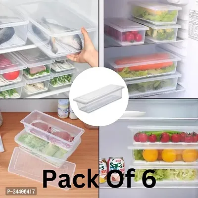 6 Fridge Storage Boxes BPA-Free Food Containers with Drain Plate for Freshness