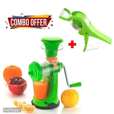 Manual Juicer Machine With Steel Handle Hand Juicer / 2 in 1 Vegetable Cutter (Set Of 2)-thumb0