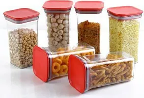 Useful Airtight Transparent Plastic Lock Food Storage 4-Section Containers- Pack Of 6-thumb1