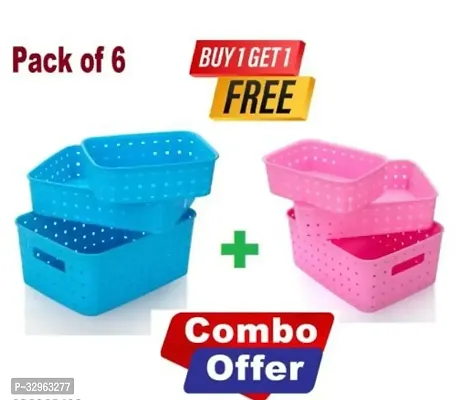 Chronicles Combo Offer Smart Fruit Vegetable Basket for Kitchen Fruit Vegetable Storage Basket Set of 6-thumb0