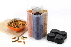 Useful Airtight Transparent Plastic Lock Food Storage 4-Section Containers- Pack Of 3-thumb3