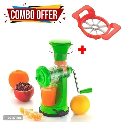 Manual Juicer Machine With Steel Handle Hand Juicer / 1 Apple Cutter (Set Of 2)-thumb0