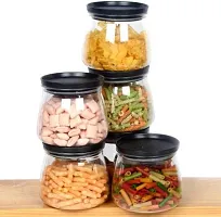 Plastic Handy Mataka Container Storage Jar Container 900Ml Plastic Cereal Dispenser Air Tight Grocery Container Fridge Container Tea Coffee Sugar Container Spice Container Black Pack Of 6-thumb1