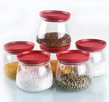 Plastic Handy  Mataka Container Storage Jar  Container 900ML Plastic Cereal Dispenser, Air Tight, Grocery Container, Fridge Container,Tea Coffee  Sugar Container, Spice Container(Red , Pack of 10)-thumb2