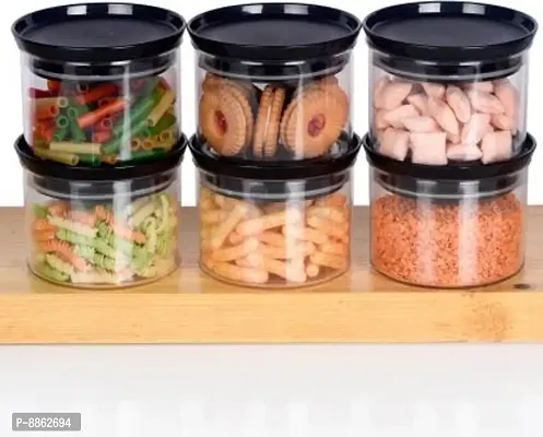 Classic Plastic Kitchen Storage Jar Container 500ml Pack Of 6