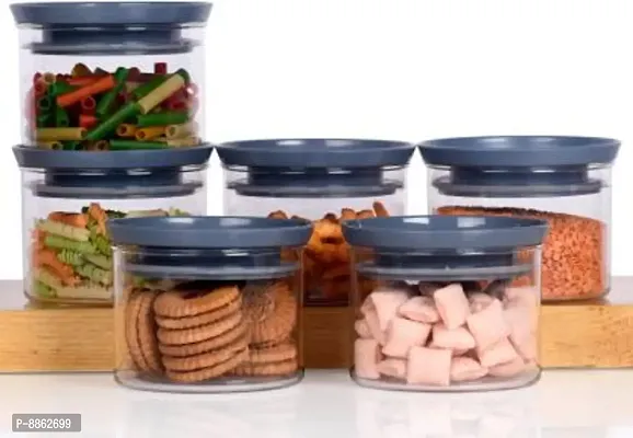 Classic Plastic Kitchen Storage Jar Container 500ml Pack Of 6