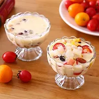 Unbreakable Plastic and Shockproof Sea-Shell Shape Ice Cream Cup, Dessert Bowl, Serving Cup (Multicolor Transparent, Pack of 6 Pcs)-thumb1