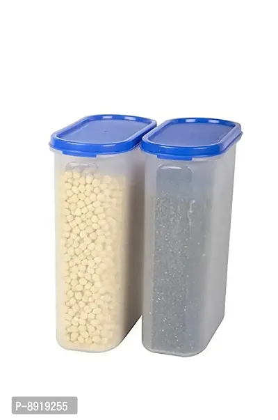 Plastic Oval Modular Container Storage Jar 2500Ml Pack Of 2-thumb0