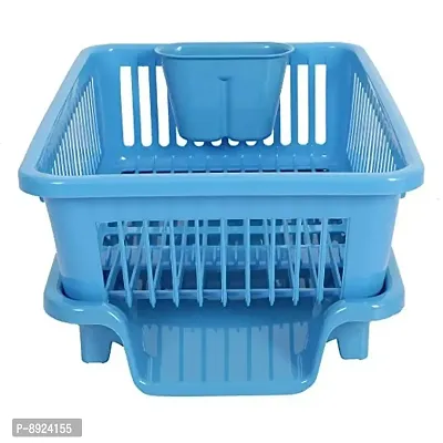 Big Size Kitchen Blue Dish Drainer Drying Rack Washing Basket With Tray For Kitchen Dish Rack Organizers Utensils Tools Cutlery Dish Drainer Kitchen Rack Pack Of 1-thumb4