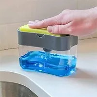Womens first choice Kitchen Soap Dispenser Soap Pump Sponge Holder Plastic Liquid Soap Press Type Pump Dispenser ( PACK OF 1)-thumb1