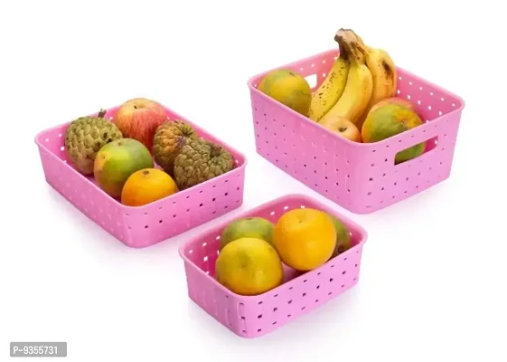 Chronicles Combo Offer Smart Fruit Vegetable Basket for Kitchen Fruit  Vegetable Storage Basket, Perfect Storage Basket for Dining Table, Living Room, Party (Set of 6, Multicolor)-thumb5