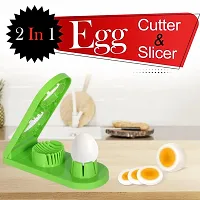 Chronicles Egg Slicer 2 in 1 Boiled Egg Cutter with Stainless Steel Cutting Wire, Kitchen Cooking Tool (Pack of 2, Multi Color)-thumb1