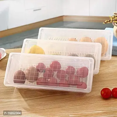 Food Storage Container Fridge Organizer Ca With Removable Drain Plate Stackable Storage Containers Keep Fresh For Storing Fish Meat Vegetables Pack Of 4-thumb3