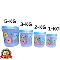 Plastic Storage Containers for Kitchen , Grossery Container , Storage Box 4Pcs blue flower design-thumb1