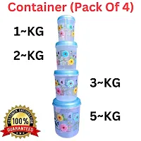 Plastic Storage Containers for Kitchen , Grossery Container , Storage Box 4Pcs blue flower design-thumb2