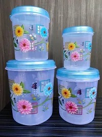 New Plastic Transparent Unbreakable Container Air Tight Dabba Set Pink colour its comes 1 kg , 2 kg, 3 kg, 5 kg-thumb1