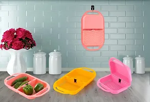 Multi-functional Washing Fruit Vegetables Draining Basket Strainer Bowl Drain Basket with Handle (Pack Of 1) Random Color-thumb3