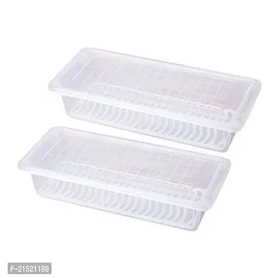 Food Storage Container, Fridge Organizer Case With Removable Drain Plate Stackable Storage Containers Keep Fresh For Storing Fish, Meat, Vegetables (Pack of 2)-thumb2