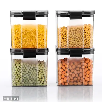 Air-Tight Unbreakable Kitchen Storage Jar Food Storage Container 700ML (Pack Of 4)-thumb0