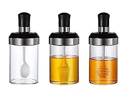 Plastic  Pickle, Ghee, Honey Jar Set of 3 Oil Dispenser Honey Dispenser Bottle Kitchen Seasoning Bottle Food Storage Jar Spice Jars Pickle Jar Borosilicate Plastic Jar (250 ML)-thumb3