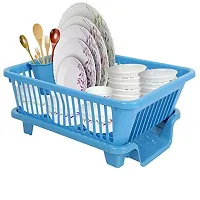 Double Layer 2 in 1 Liquid soap Dispenser With Sponge Big Size Kitchen Dish Drainer Drying Rack Washing Basket With Tray For Kitchen Rack-thumb1