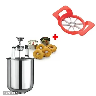 Perfectly Shaped Medu Vada Maker Machine and 1 Apple Cutter (Set Of 2)