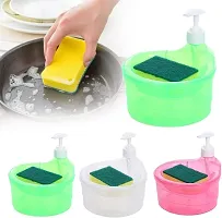 Double Layer 2 in 1 Liquid soap Dispenser with Pump and Sponge | 15 x 16 x 17 CM | Multi-Colorr (Pack of 2)-thumb4