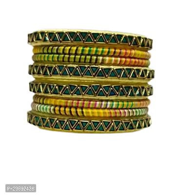 Handmade Silkthread Kundan work Bangles, Set of 8 Bangles-thumb0