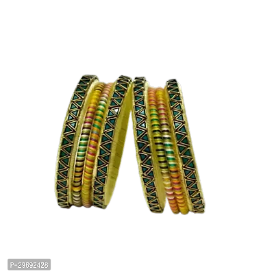 Handmade Silkthread Kundan work Bangles, Set of 8 Bangles-thumb2