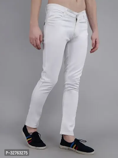 Koetler Plain White Jeans For Men-thumb2