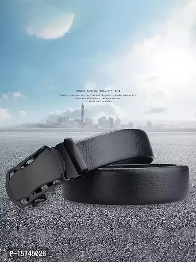 Winsome Deal Men Artificial Leather Auto Lock Buckle Belt, Formal Belt-thumb3