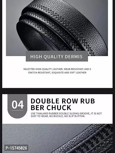 Winsome Deal Men Artificial Leather Auto Lock Buckle Belt, Formal Belt-thumb5