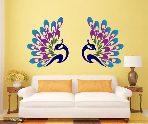 Combo Set of 4 Wall Stickers  | Decorative Florals | Decorative Ganesha | Decorative Peacock Feather | Designer Om-thumb4