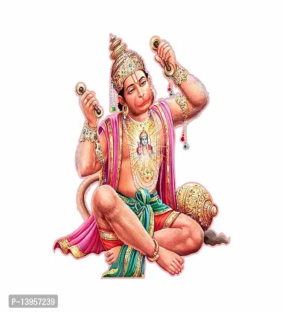 Combo Set of 4 Wall Stickers  | Nandlal with Cow | Ekdant | Maa Jagdamba | Ram Bhakt Hanuman-thumb5