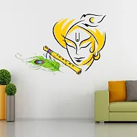 Combo Set of 4 Wall Stickers  | krishna | krishna with cow | krishna Black | Radhe Krishna with Flute-thumb1