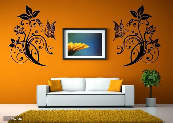 Combo Set of 4 Wall Stickers  | Decorative Florals | Decorative Ganesha | Decorative Peacock Feather | Designer Om-thumb2