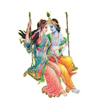 Combo Set of 4 Wall Stickers  | Nandlal with Cow | Bal Gopal with Makhan Matki | Radhey Shyam | Radha Krishna Raas-thumb4