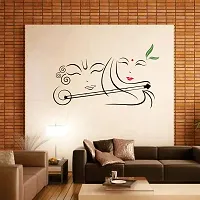 Combo Set of 4 Wall Stickers  | Shivji with Trishul | Radhe Krishna with Flute | Buddha | Branch with Flowers-thumb2