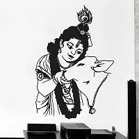 Combo Set of 4 Wall Stickers  | krishna | krishna with cow | krishna Black | Radhe Krishna with Flute-thumb2