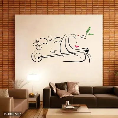 Combo Set of 4 Wall Stickers  | Hanuman | Decorative Ganesha | allahhuakber | Radhe Krishna with Flute-thumb5