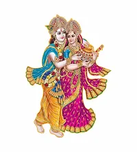 Combo Set of 4 Wall Stickers  | Radha Keshav | Gajanand | Sherawali Maa | Shivji-thumb1