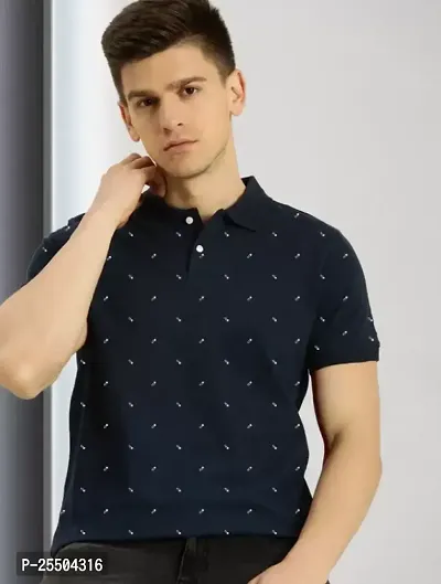 Stylish Men Cotton Blend Polo T-shirt