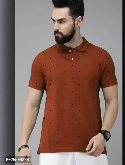 Stylish Men Cotton Blend Polo T-shirt-thumb0