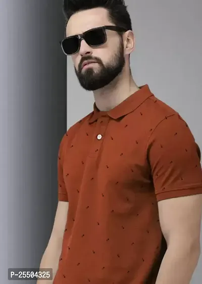 Stylish Men Cotton Blend Polo T-shirt-thumb0