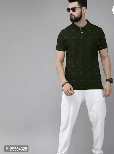 Stylish Men Cotton Blend Polo T-shirt