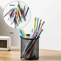Prisha Ent Round Metal Mesh Desk Organizer Pen Stand Pencil Holder Stationery Storage Stand For Office Table Office Accesories-thumb3