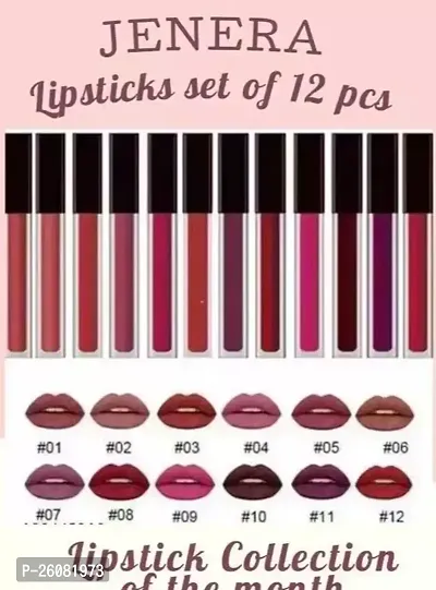 Jenera Liquid Matte Lipsticks Set Of 12 Pieces-thumb0